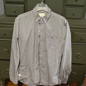 Loomstate Men's Casual Gray Button-Down Shirt